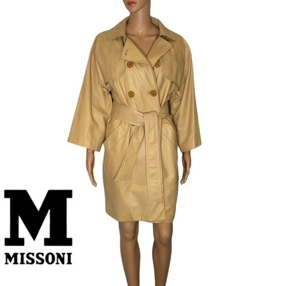 MISSONI calf leather trench coat size 42